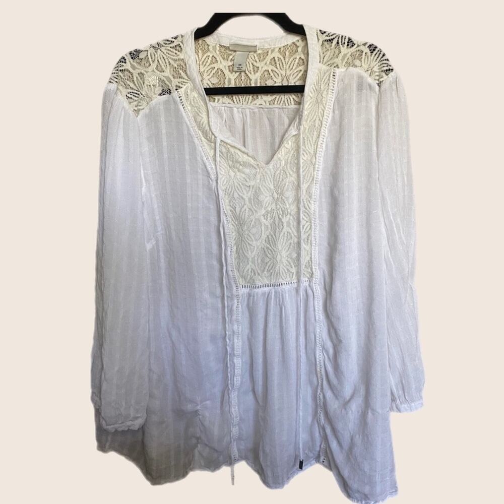 Ava & Viv Long Sleeve Lace coastal cottagecore beach Top size 3x